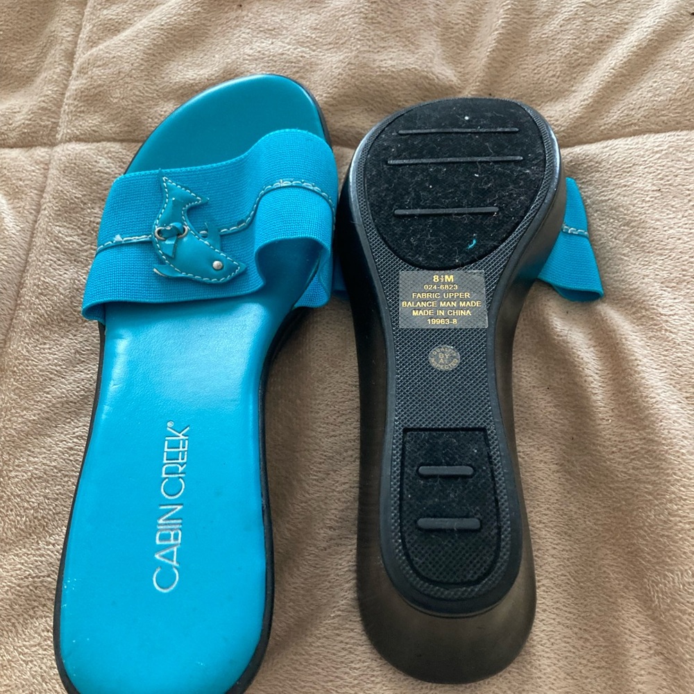 Cabin Creek Women's Teal Slide Sandals